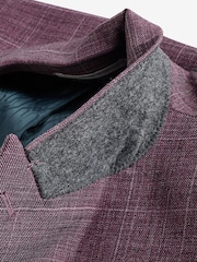 Pink Slim Fit Check Suit Jacket - Image 9 of 11
