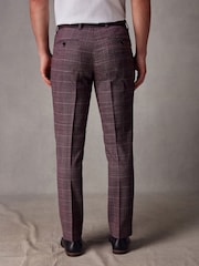 Pink Slim Fit Check Suit Trousers - Image 3 of 9