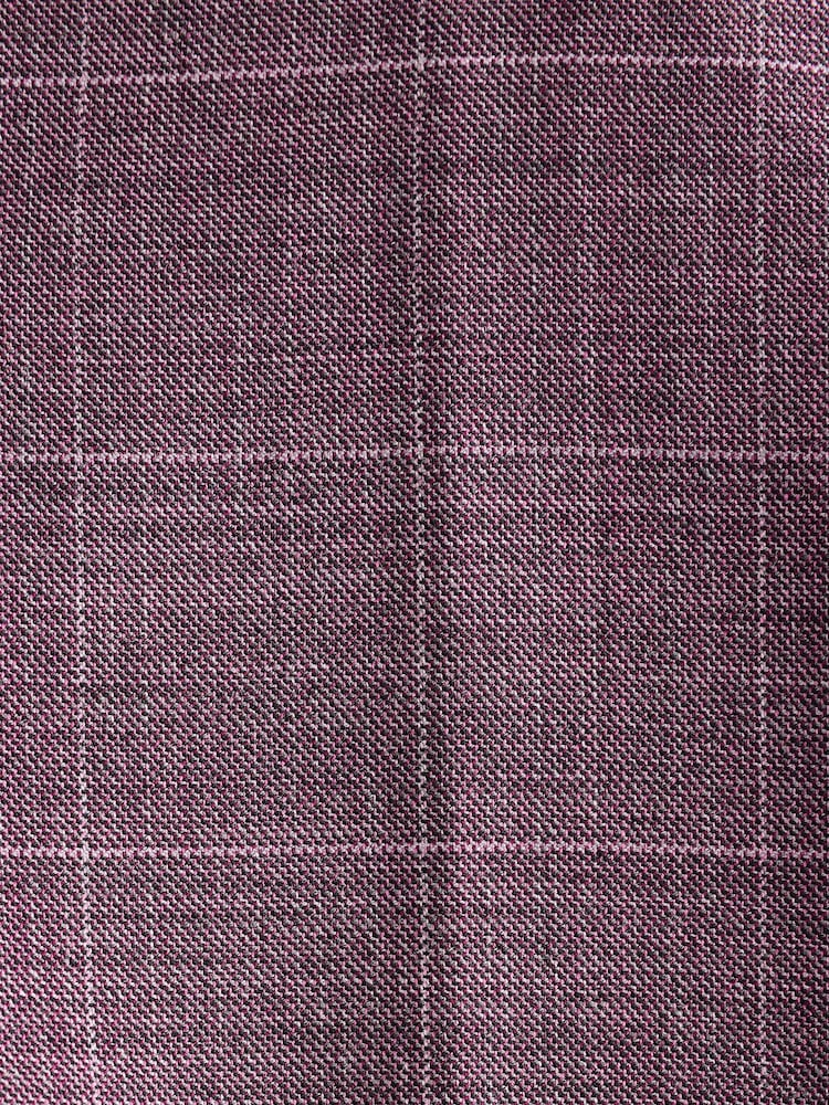 Pink Slim Fit Check Suit Trousers - Image 9 of 9