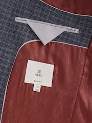 Navy Blue Textured Micro Check Suit Jacket - Image 10 of 11