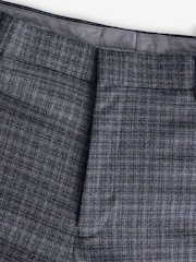 Navy Blue Textured Micro Check Suit Trousers - Image 2 of 4