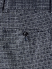 Navy Blue Textured Micro Check Suit Trousers - Image 3 of 4