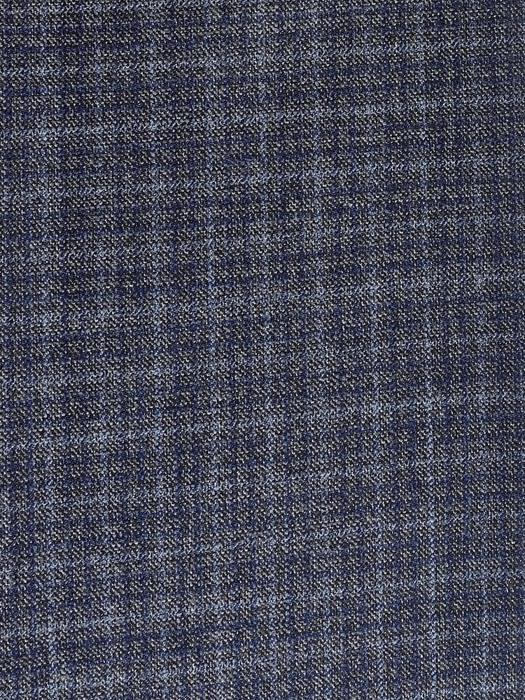 Navy Blue Textured Micro Check Suit Trousers - Image 4 of 4