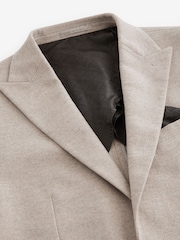 Neutral Wool Blend Herringbone Suit Jacket - Image 9 of 9
