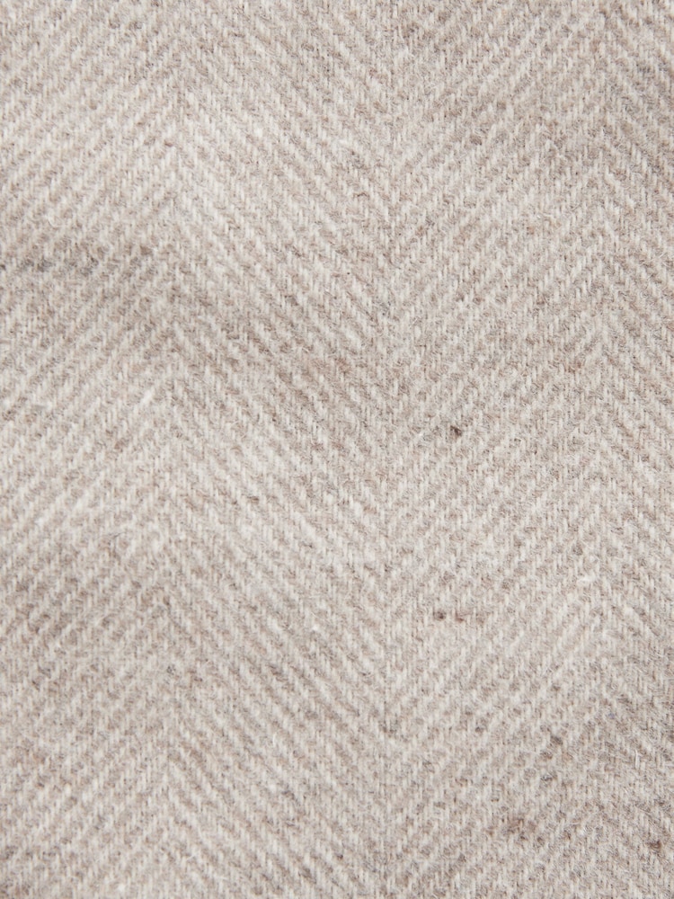 Neutral Wool Blend Herringbone Suit Trousers - Image 10 of 10
