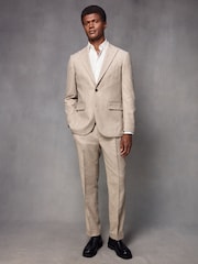 Neutral Wool Blend Herringbone Suit Trousers - Image 2 of 10