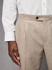 Neutral Wool Blend Herringbone Suit Trousers - Image 4 of 10