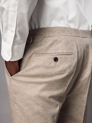 Neutral Wool Blend Herringbone Suit Trousers - Image 5 of 10