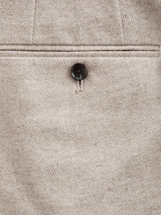 Neutral Wool Blend Herringbone Suit Trousers - Image 9 of 10