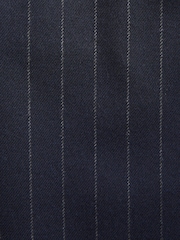 Navy Blue Slim Fit Flannel Stripe Suit Jacket - Image 11 of 11