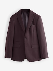 Red Tailored Fit Textured Wool Suit Jacket - Image 7 of 11