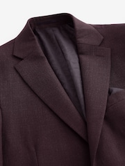 Red Tailored Fit Textured Wool Suit Jacket - Image 9 of 11
