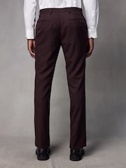 Red Tailored Fit Textured Wool Blend Suit Trousers - Image 3 of 9