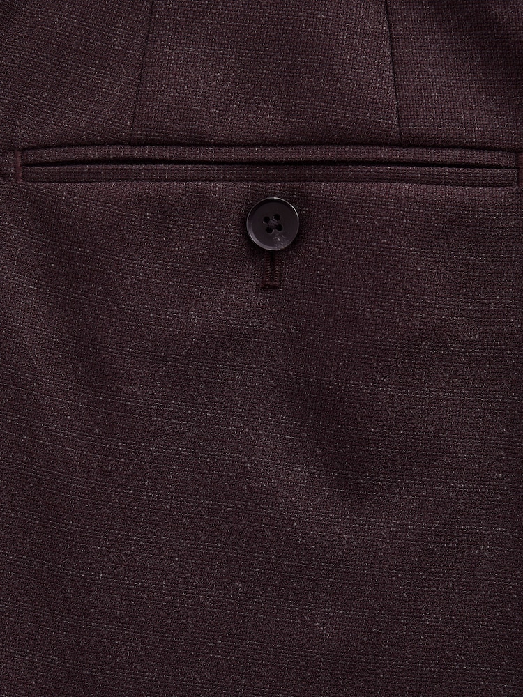 Red Tailored Fit Textured Wool Blend Suit Trousers - Image 9 of 9