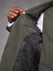 Green Slim Fit Textured Wool Suit Jacket - Image 4 of 10