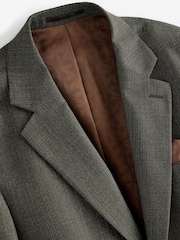 Green Slim Fit Textured Wool Suit Jacket - Image 8 of 10