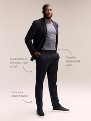 Black Muscle Fit Motionflex Tech Suit Trousers - Image 4 of 11