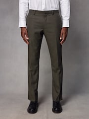Green Slim Fit Textured Wool Suit Trousers - Image 1 of 9