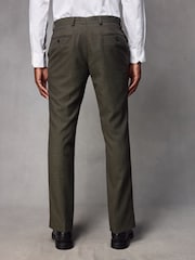 Green Slim Fit Textured Wool Suit Trousers - Image 4 of 9