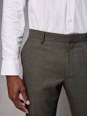 Green Slim Fit Textured Wool Suit Trousers - Image 5 of 9