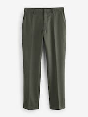 Green Slim Fit Textured Wool Suit Trousers - Image 6 of 9