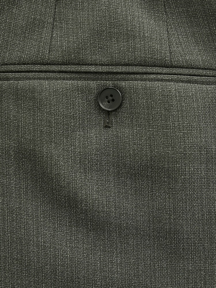 Green Slim Fit Textured Wool Suit Trousers - Image 8 of 9