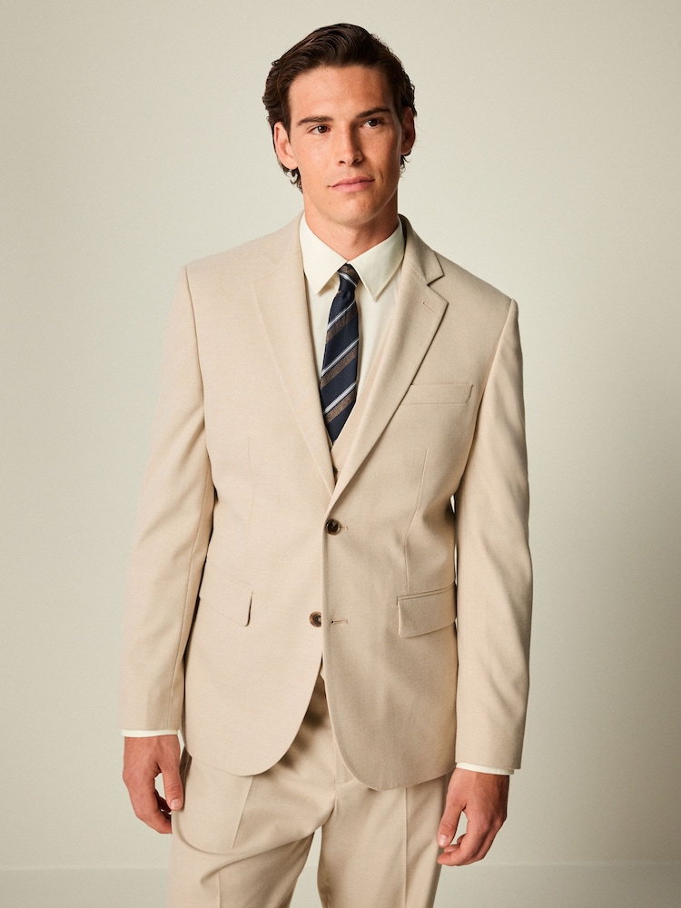 Neutralny - Slim Fit Flannel Suit Jacket - Image 1 of 10