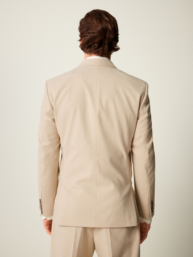 neutre - Coupe ajustée Flannel Costume Veste - Image 3 of 10