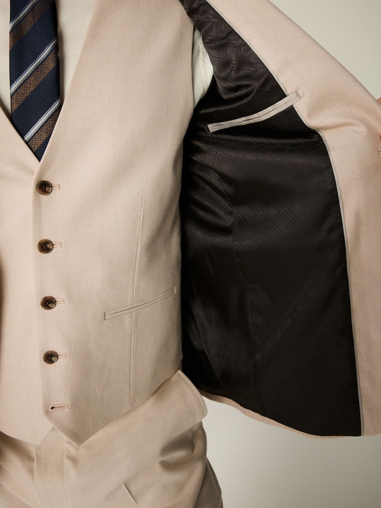 neutre - Coupe ajustée Flannel Costume Veste - Image 5 of 10