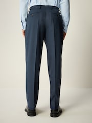 Blue Slim Fit Textured Flannel Suit Trousers - Image 3 of 9