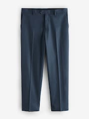 Blue Slim Fit Textured Flannel Suit Trousers - Image 6 of 9