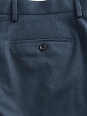 Blue Slim Fit Textured Flannel Suit Trousers - Image 9 of 9