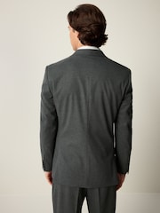 Szary - Slim Fit Flannel Suit Jacket - Image 3 of 10