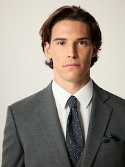 Szary - Slim Fit Flannel Suit Jacket - Image 4 of 10