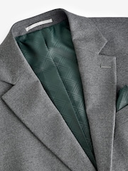 Szary - Slim Fit Flannel Suit Jacket - Image 7 of 10