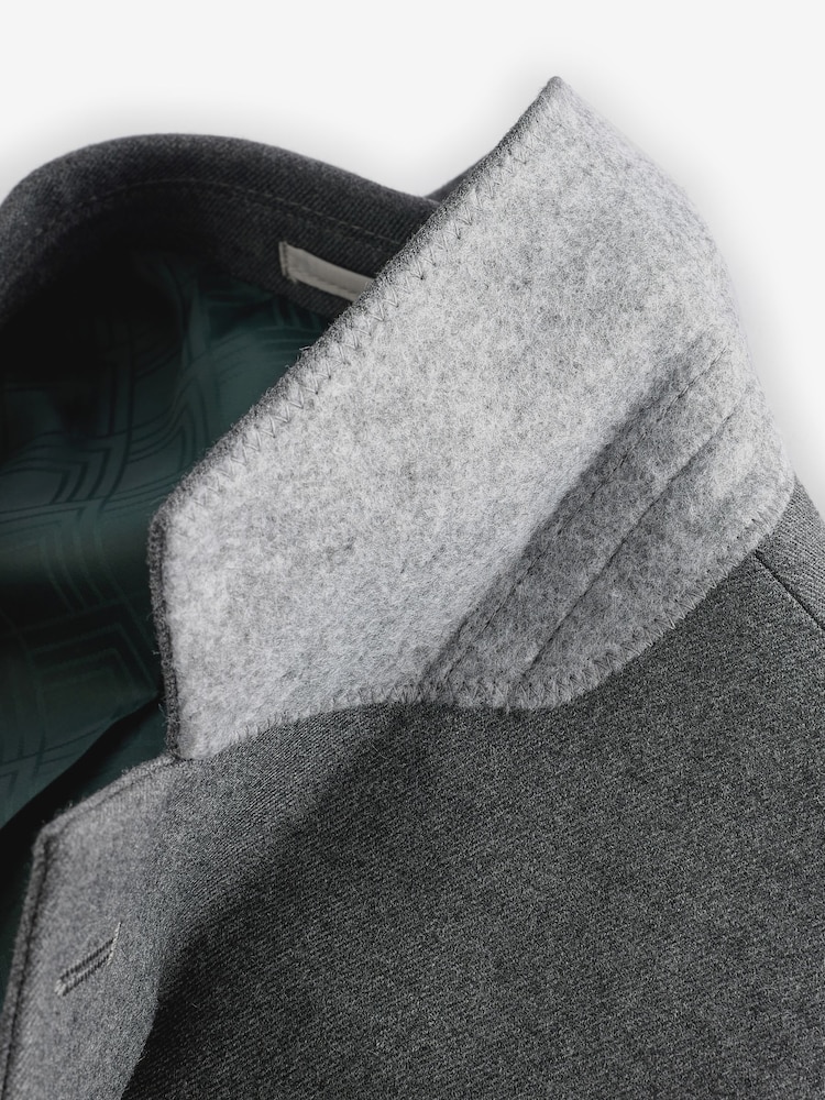 Gris - Coupe ajustée Flannel Costume Veste - Image 9 of 10