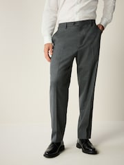 Grey Slim Fit Flannel Suit Trousers - Image 1 of 9