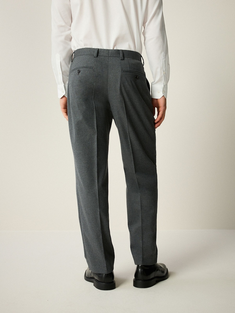 Gris - Slim Fit Flannel Suit Trousers - Image 3 of 9