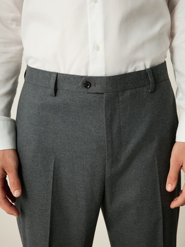 Gris - Slim Fit Flannel Suit Trousers - Image 5 of 9