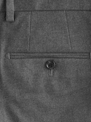 Grey Slim Fit Flannel Suit Trousers - Image 8 of 9