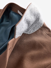 Brązowy - Slim Fit Flannel Suit Jacket - Image 10 of 10