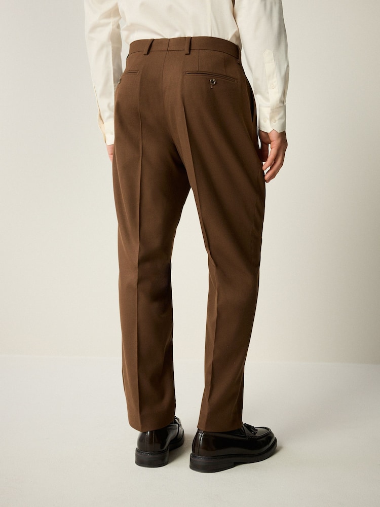 Brun - Slim Fit Flannel Suit Trousers - Image 3 of 5