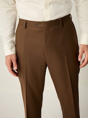 Brun - Slim Fit Flannel Suit Trousers - Image 4 de 5