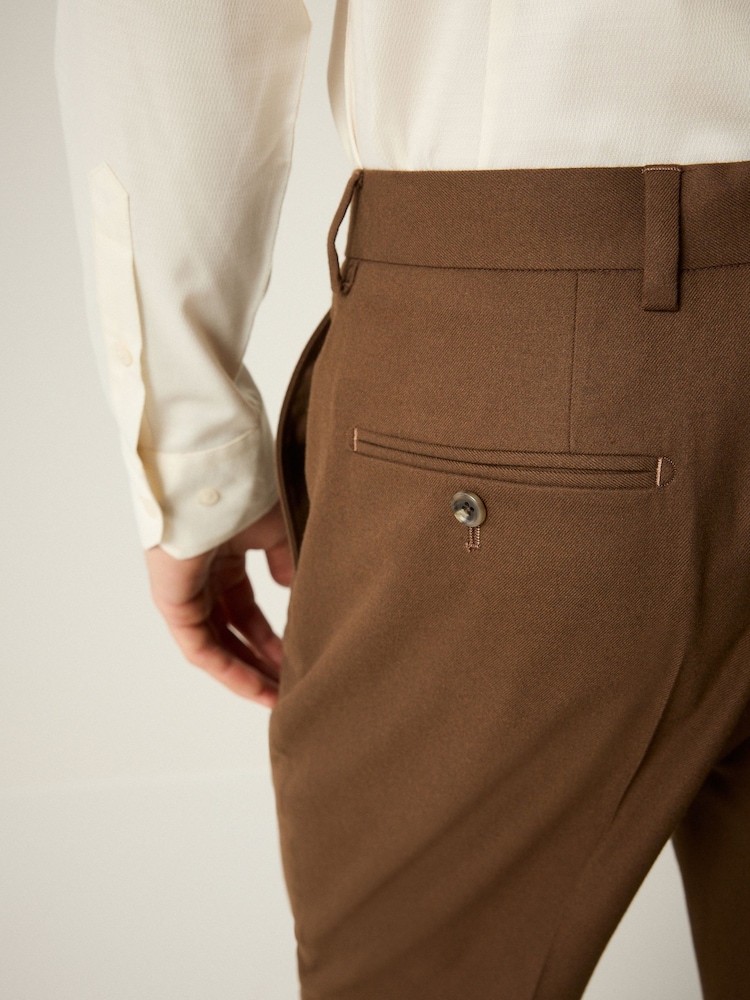 Brun - Slim Fit Flannel Suit Trousers - Image 5 of 5