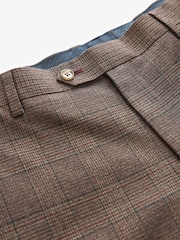 Brun - Pantalon de costume marron à carreaux garnis - Image 9 de 9