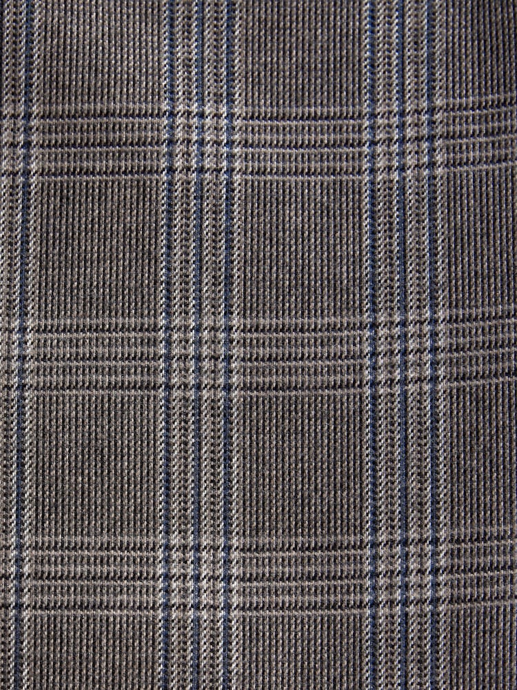 Neutral Tailored Fit Trimmed Check Suit Trousers - Image 10 of 10