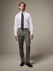 Neutral Tailored Fit Trimmed Check Suit Trousers - Image 2 of 10