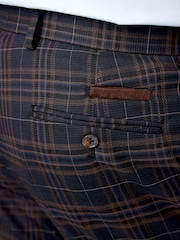 Navy Tailored Fit Trimmed Check Suit Trousers - Image 5 of 9