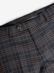 Navy Tailored Fit Trimmed Check Suit Trousers - Image 7 of 9