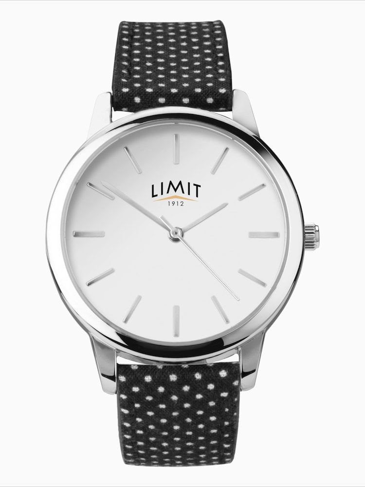 Limit Black 30mm Womens Round Silver Analogue Watch with Black Strap - Image 1 of 4